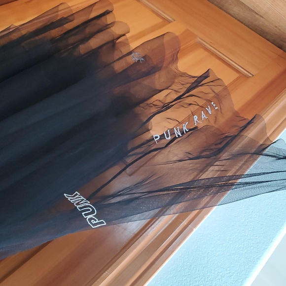 Punk Rave Black Mesh Corset Sleeveless Mesh I'M NOT CUTE Goth Gothic Dress - Picture 6 of 14